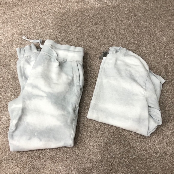 Free People Pants - Grey tie dye oversized sweatsuit